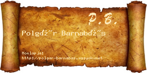 Polgár Barnabás névjegykártya